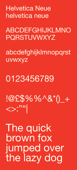 Font - Helvetica Neue